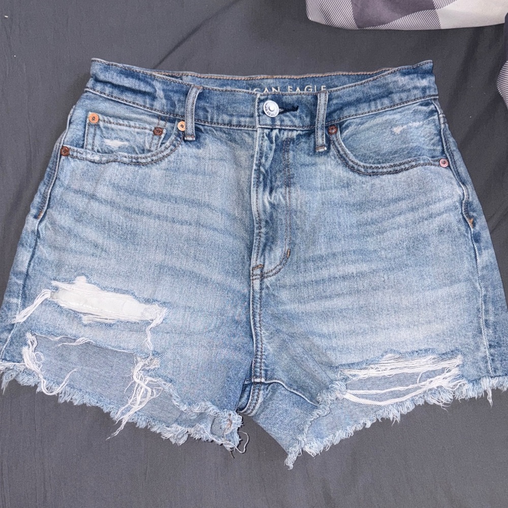 American Eagle Outfitters Bleach Wash Distressed Denim Shorts